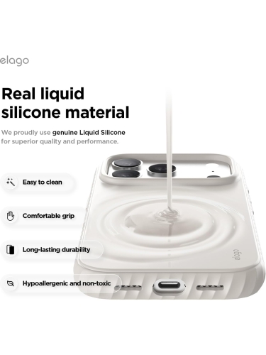 Elago для iPhone 17 Pro Max чехол Magnetic Ridge Silicone Stone (MagSafe)