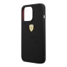 Чехол Ferrari Liquid Silicone with metal logo Hard для iPhone 13 Pro Max, черный