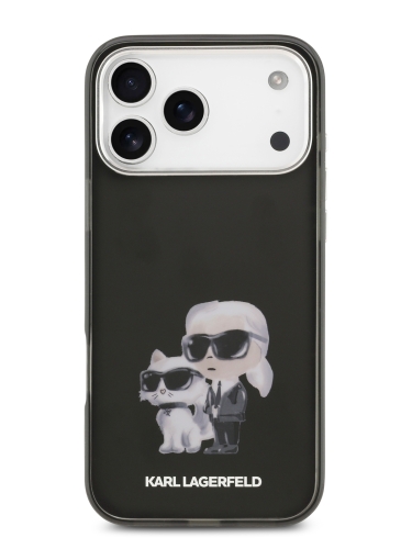 Karl Lagerfeld для iPhone 17 Pro Max чехол IML Aquarelle Karl & Choup Metal cam Hard Black (MagSafe)