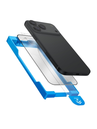 Uniq стекло для iPhone 17 Pro, OPTIX EXOFit Vivid Anti-Dust Filter Black (+PRO applicator)