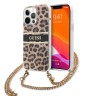 Чехол Guess Leopard Hard +Gold crossbody chain для iPhone 13 Pro