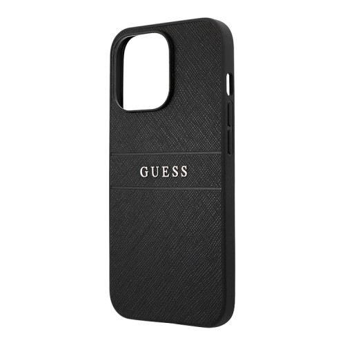 Чехол Guess PU Saffiano with Metal logo Hard для iPhone 13 Pro, черный
