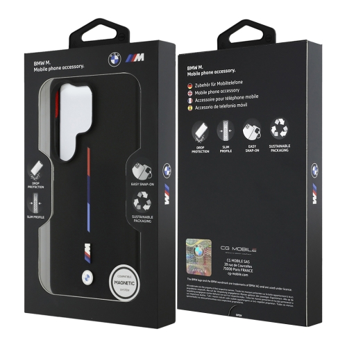 BMW для Galaxy S26 Ultra чехол M-series Liquid silicone Metal Logo Tricolor Hard Black (MagSafe)