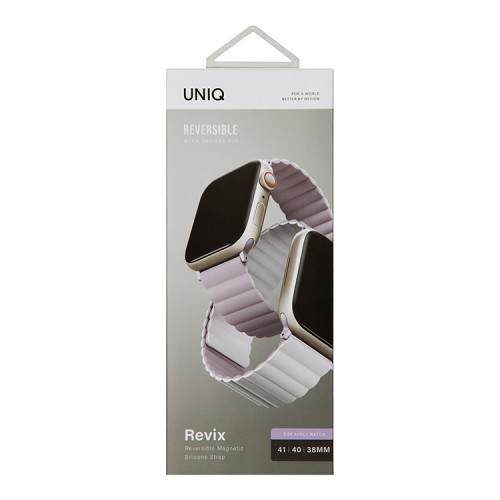 Ремешок Uniq Revix reversible Magnetic для Apple Watch 42-41-40 mm, фиолетовый/белый