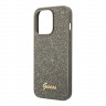 Чехол Guess Glitter flakes w Metal logo Hard для iPhone 14 Pro, зеленый