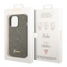 Чехол Guess Glitter flakes w Metal logo Hard для iPhone 14 Pro, зеленый