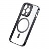 Чехол Baseus Glitter Magnetic PC case +Tempered glass для iPhone 14 Pro Max, черная рамка
