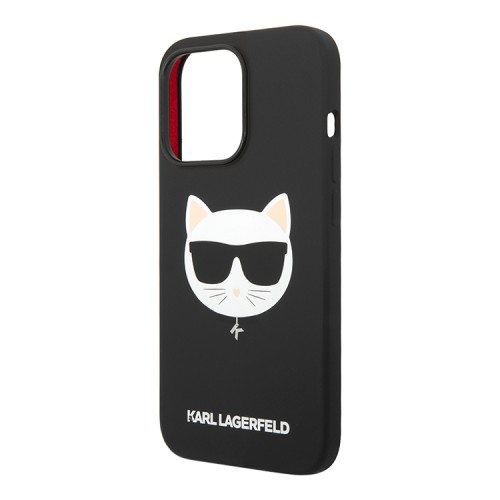 Чехол Lagerfeld Liquid silicone Choupette Hard для iPhone 14 Pro Max, черный (Magsafe)