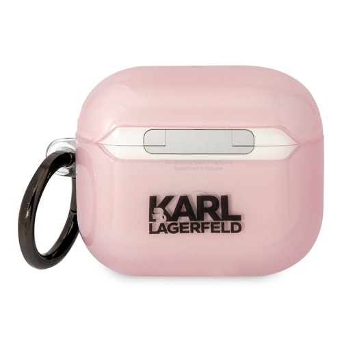 Чехол Lagerfeld TPU with ring NFT Choupette Translucent для Airpods 3 (2021), розовый
