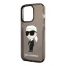 Чехол Lagerfeld NFT Karl Ikonik Hard Translucent для iPhone 14 Pro, черный