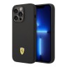 Чехол Ferrari Liquid Silicone with metal logo Hard для iPhone 14 Pro Max, черный (MagSafe)