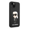 Lagerfeld для iPhone 15 Plus чехол Liquid silicone NFT Karl Ikonik Hard Black