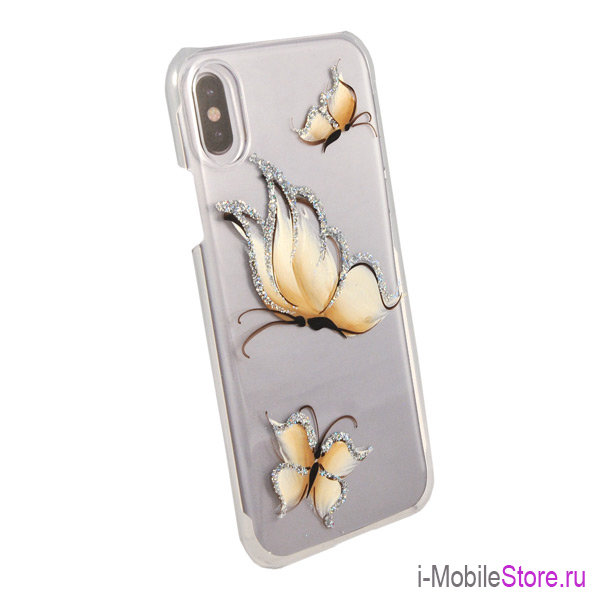 Чехол iCover HP Clear Hard Pure Butterfly для iPhone X/XS, бежевый