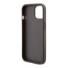 Guess для iPhone 15 чехол PU 4G Bottom stripe Metal logo Hard Brown