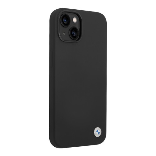 BMW для iPhone 15 чехол Signature Liquid silicone Metal logo Hard Black