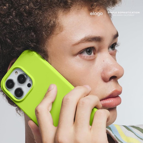 Elago для iPhone 15 Pro Max чехол Soft silicone (Liquid) Lime Green