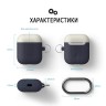 Чехол Elago Hang DUO case для AirPods 1/2, синий с крышками White и Yellow