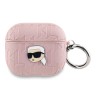 Karl Lagerfeld для Airpods 3 чехол PU Saffiano Monogram with ring NFT Metal Head Karl Pink
