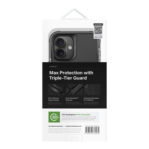 Uniq для iPhone 16 Plus чехол Combat Black (MagSafe)