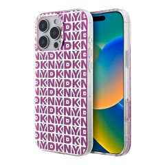 DKNY для iPhone 16 Pro Max чехол PC/TPU Double layer Repeat Electroplated Pink