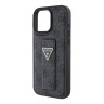 Guess для iPhone 16 Pro чехол GripStand PU 4G with Triangle Diamond Black