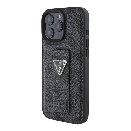 Guess для iPhone 16 Pro чехол GripStand PU 4G with Triangle Diamond Black