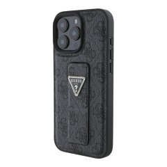 Guess для iPhone 16 Pro чехол GripStand PU 4G with Triangle Diamond Black