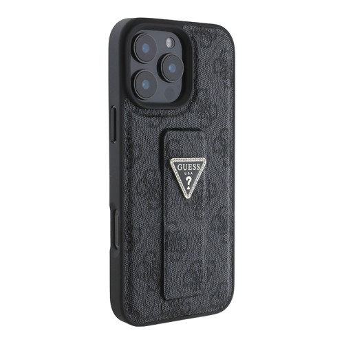 Guess для iPhone 16 Pro чехол GripStand PU 4G with Triangle Diamond Black