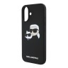 Karl Lagerfeld для iPhone 16 Plus чехол Liquid Silicone NFT Karl&Choupette Head Black (MagSafe)