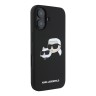 Karl Lagerfeld для iPhone 16 Plus чехол Liquid Silicone NFT Karl&Choupette Head Black (MagSafe)