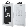 Karl Lagerfeld для iPhone 16 Plus чехол Liquid Silicone NFT Karl&Choupette Head Black (MagSafe)