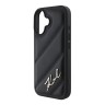 Karl Lagerfeld для iPhone 16 чехол PU-кожа Quilted Signature metal logo Black