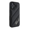 Karl Lagerfeld для iPhone 16 чехол PU-кожа Quilted Signature metal logo Black