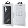 Karl Lagerfeld для iPhone 16 чехол PU-кожа Quilted Signature metal logo Black