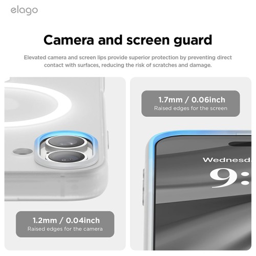Elago для iPhone 16 чехол HYBRID (pc/tpu) Soft Feeling Clear (MagSafe)