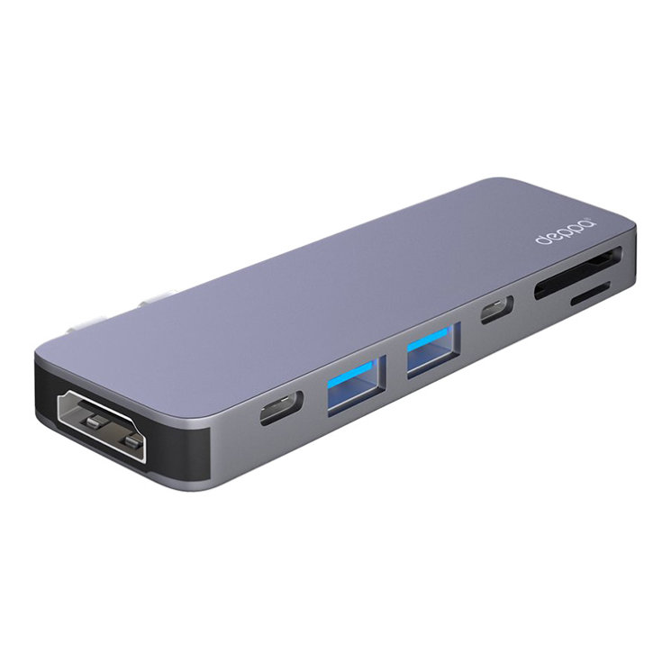 Deppa USB-C 7-в-1 для MacBook, серый 73121