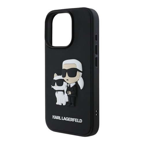 Karl Lagerfeld для iPhone 16 Pro Max чехол 3D Rubber NFT Karl & Choupette Hard Black