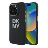 DKNY для iPhone 16 Pro чехол Liquid Silicone Stack Metal logo and Camera Hard Black