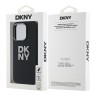 DKNY для iPhone 16 Pro чехол Liquid Silicone Stack Metal logo and Camera Hard Black