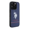 U.S. Polo для iPhone 16 Pro Max чехол PU Double horse logo and Stripes Hard Navy