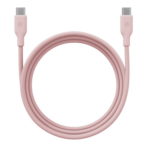 Energea Кабель Bazic GoCharge Weave USB-C to USB-C 60W 480 Mbps Soft braided Pink 1.5m