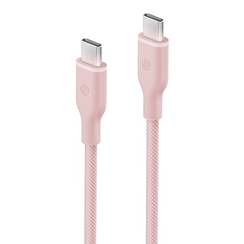 Energea Кабель Bazic GoCharge Weave USB-C to USB-C 60W 480 Mbps Soft braided Pink 1.5m