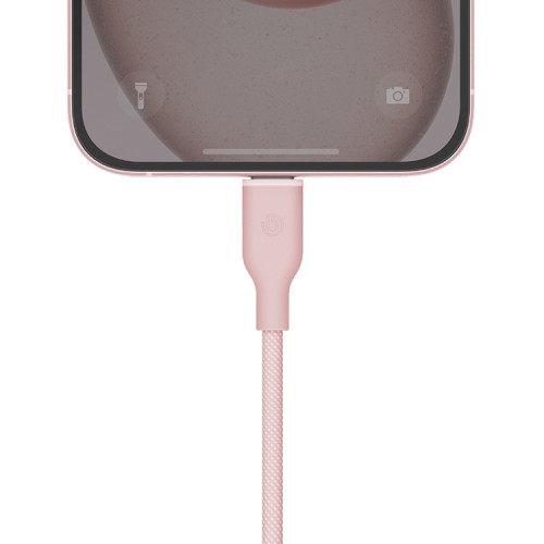Energea Кабель Bazic GoCharge Weave USB-C to USB-C 60W 480 Mbps Soft braided Pink 1.5m