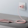 Energea Кабель Bazic GoCharge Weave USB-C to USB-C 60W 480 Mbps Soft braided Pink 1.5m