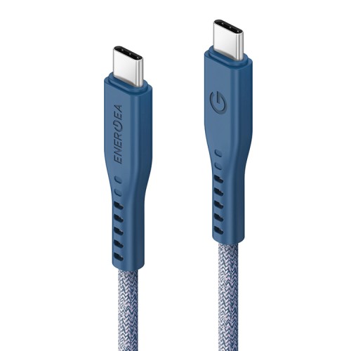 Energea Кабель FLOW USB-C to USB-C PD240W 5A Nanoweave Magnetic tie Blue 1.5m