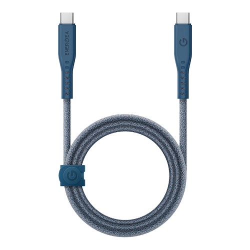 Energea Кабель FLOW USB-C to USB-C PD240W 5A Nanoweave Magnetic tie Blue 1.5m