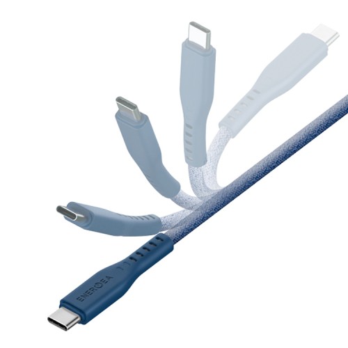 Energea Кабель FLOW USB-C to USB-C PD240W 5A Nanoweave Magnetic tie Blue 1.5m