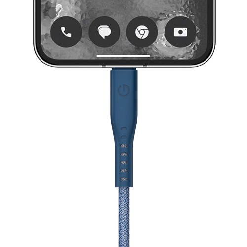 Energea Кабель FLOW USB-C to USB-C PD240W 5A Nanoweave Magnetic tie Blue 1.5m