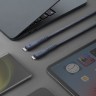 Energea Кабель FLOW USB-C to USB-C PD240W 5A Nanoweave Magnetic tie Blue 1.5m