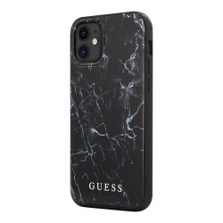 Чехол Guess Marble Design Hard для iPhone 12 mini, черный